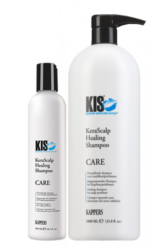 Kis (Кис) Кератиновый балансирующий шампунь для чувствительной кожи головы и сухих волос (KeraScalp Healing Shampoo), 300/1000 мл.